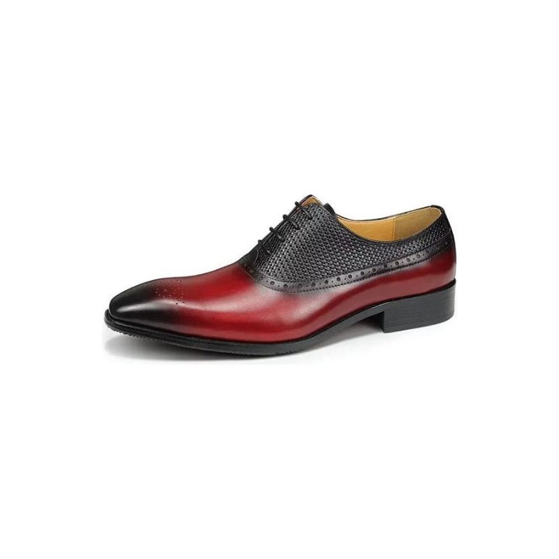 Formale Herrenschuhe Aus Echtem Leder Hochzeits-brogue-schuhe - Rot