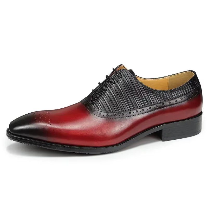 Formale Herrenschuhe Aus Echtem Leder Hochzeits-brogue-schuhe - Rot