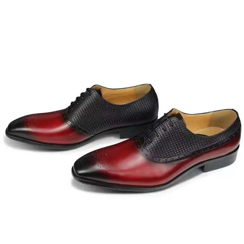 Formale Herrenschuhe Aus Echtem Leder Hochzeits-brogue-schuhe - Rot