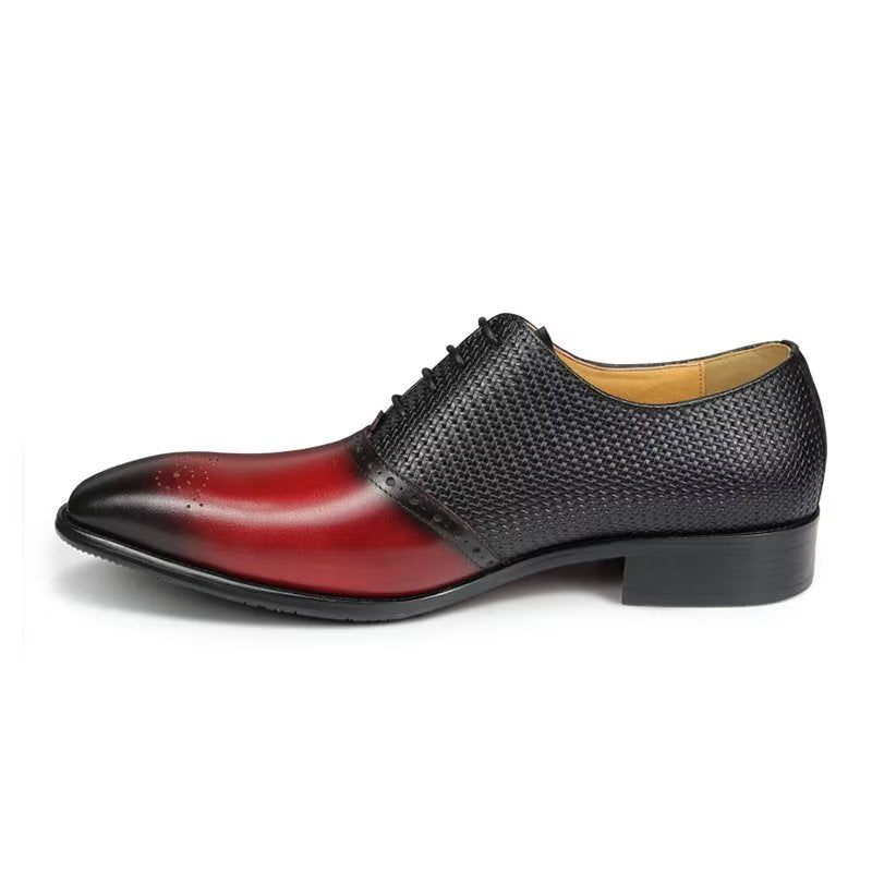 Formale Herrenschuhe Aus Echtem Leder Hochzeits-brogue-schuhe - Rot