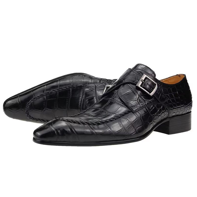 Formale Herrenschuhe Aus Echtem Leder Luxuriöse Elegante Brogue-hochzeits-oxford-schuhe - Schwarz