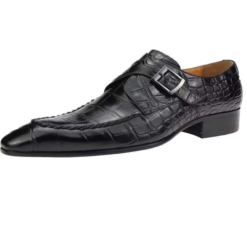 Formale Herrenschuhe Aus Echtem Leder Luxuriöse Elegante Brogue-hochzeits-oxford-schuhe - Schwarz