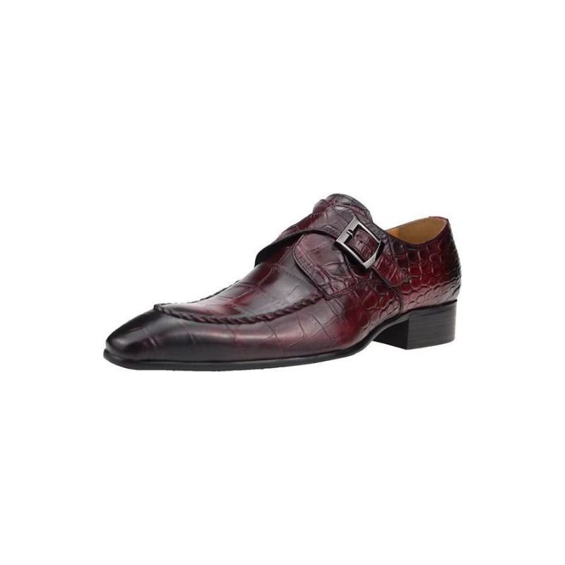 Formale Herrenschuhe Aus Echtem Leder Luxuriöse Elegante Brogue-hochzeits-oxford-schuhe - Rot