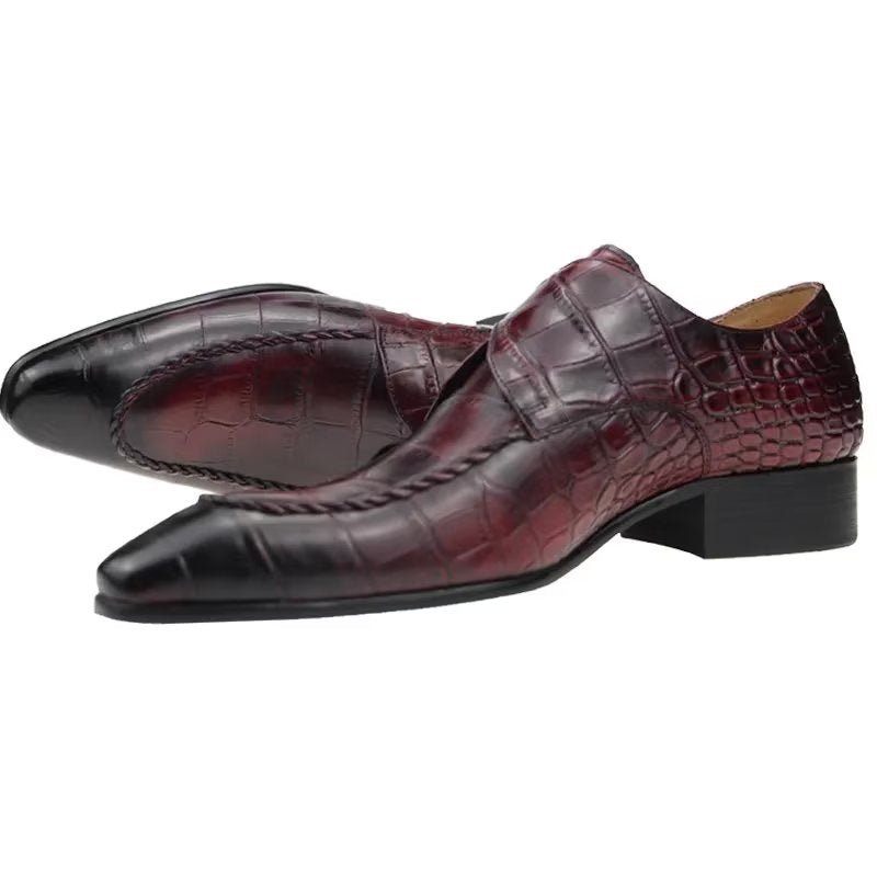 Formale Herrenschuhe Aus Echtem Leder Luxuriöse Elegante Brogue-hochzeits-oxford-schuhe - Rot