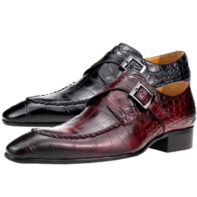 Formale Herrenschuhe Aus Echtem Leder Luxuriöse Elegante Brogue-hochzeits-oxford-schuhe - Rot