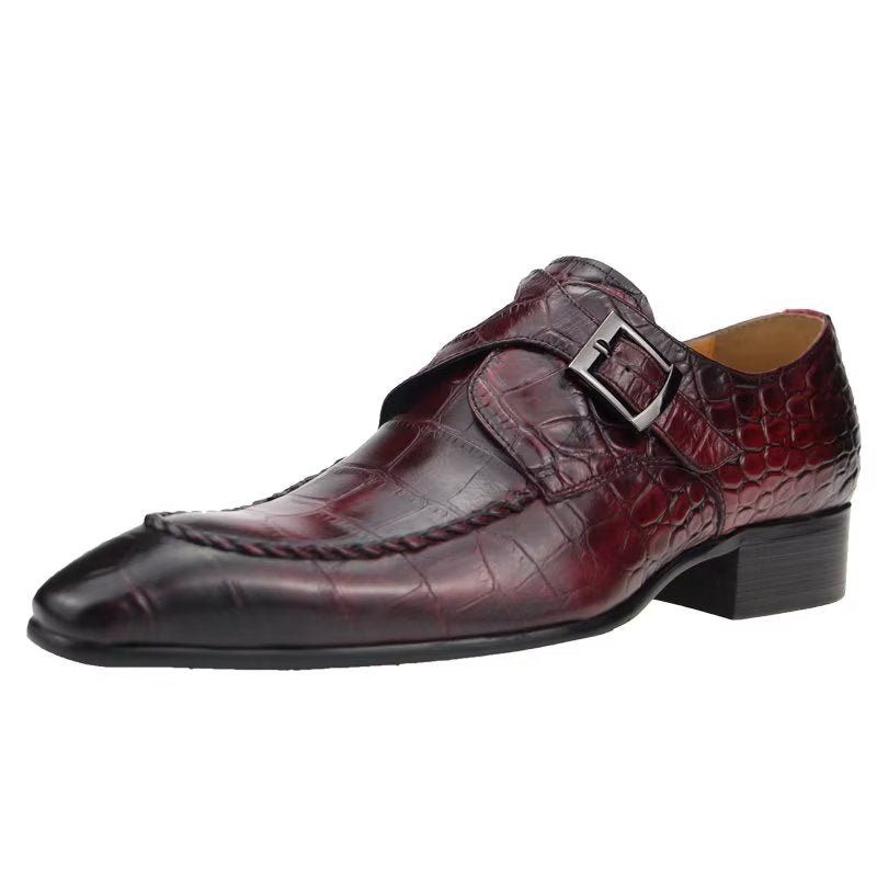 Formale Herrenschuhe Aus Echtem Leder Luxuriöse Elegante Brogue-hochzeits-oxford-schuhe - Rot