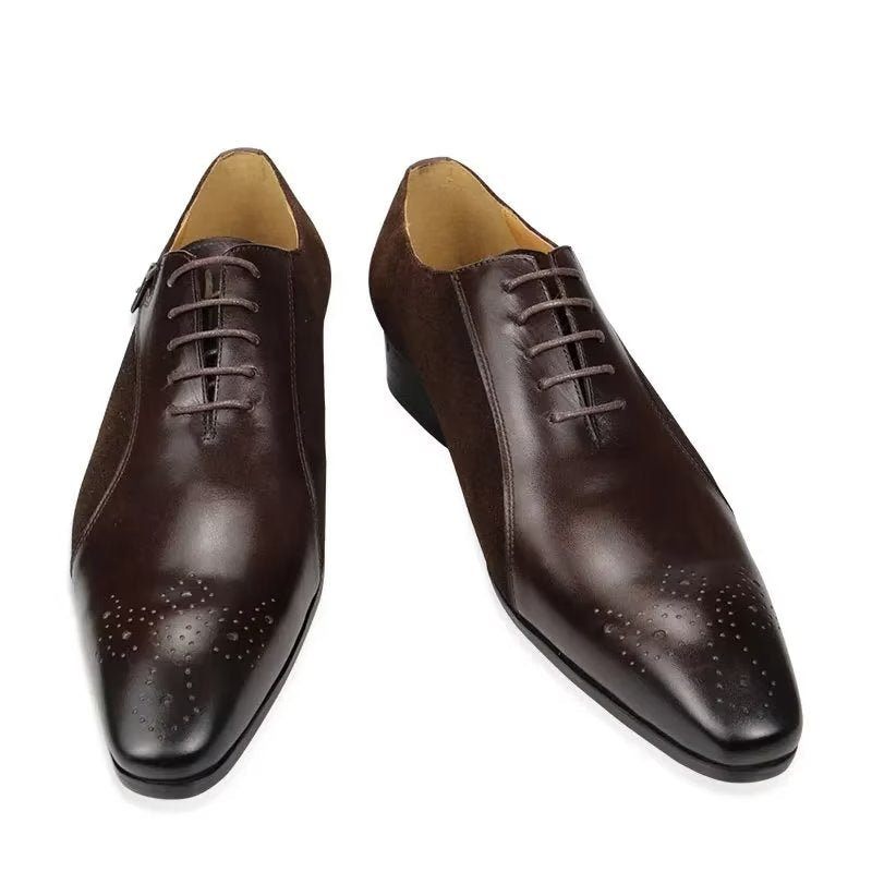 Formale Herrenschuhe Aus Echtem Leder Modische Hochzeits-brogue-schuhe - Kaffee