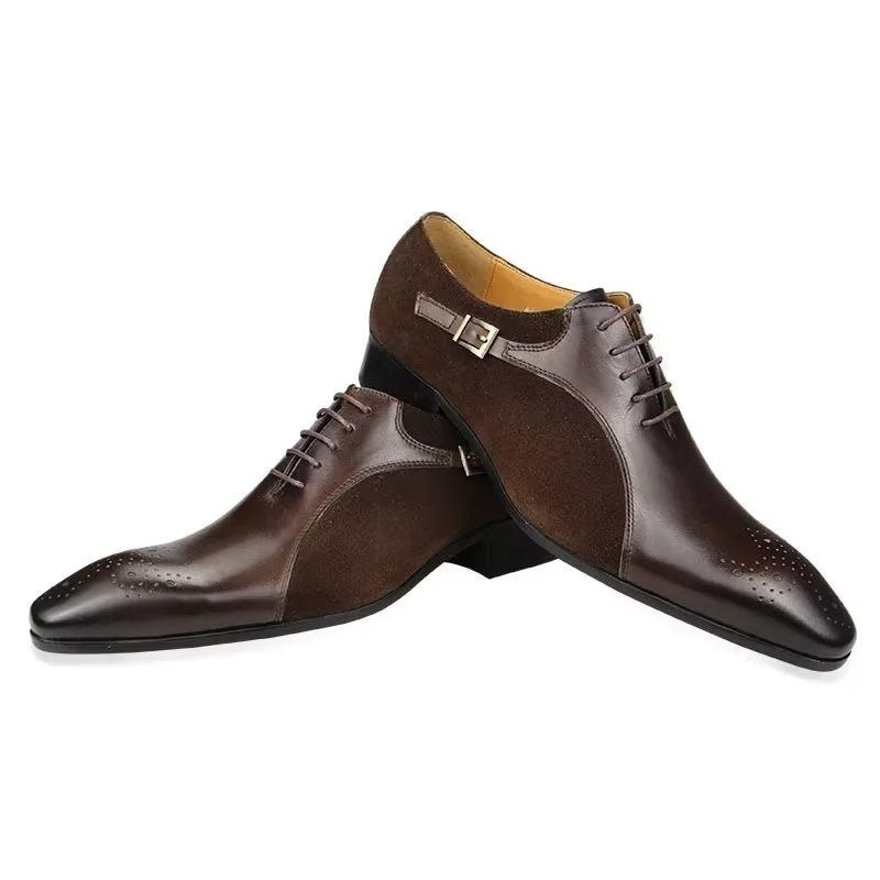 Formale Herrenschuhe Aus Echtem Leder Modische Hochzeits-brogue-schuhe - Kaffee