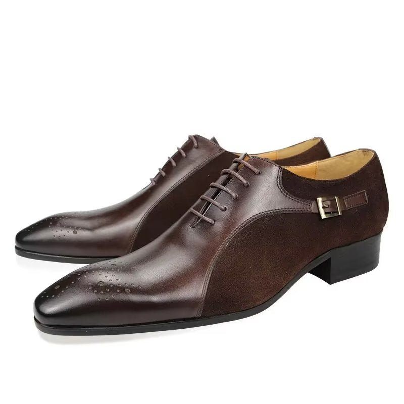 Formale Herrenschuhe Aus Echtem Leder Modische Hochzeits-brogue-schuhe - Kaffee