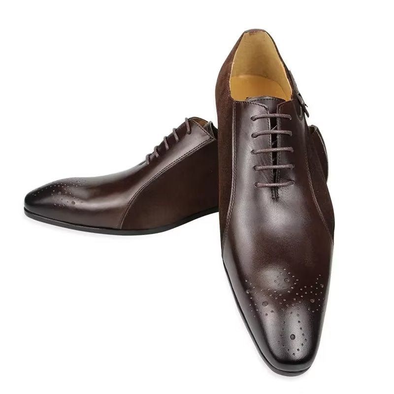 Formale Herrenschuhe Aus Echtem Leder Modische Hochzeits-brogue-schuhe - Kaffee