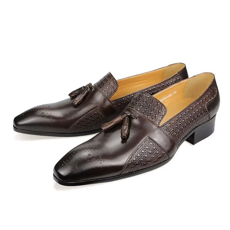 Formale Herrenschuhe Aus Leder Brogue-oxford-hochzeitshalbschuhe - Kaffee