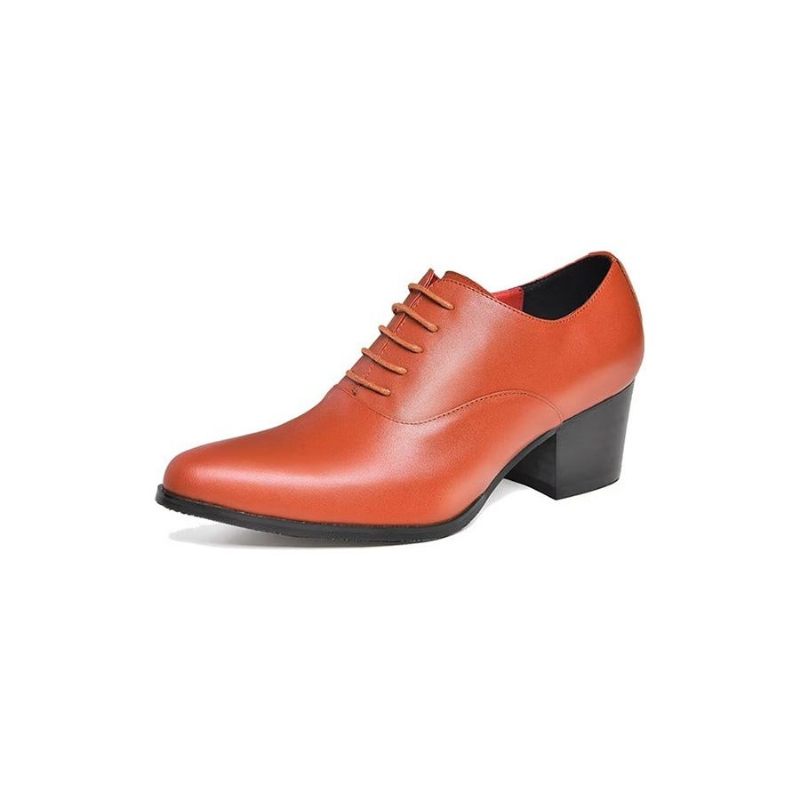 Formale Herrenschuhe Aus Leder Im Oxford-stil - Orange