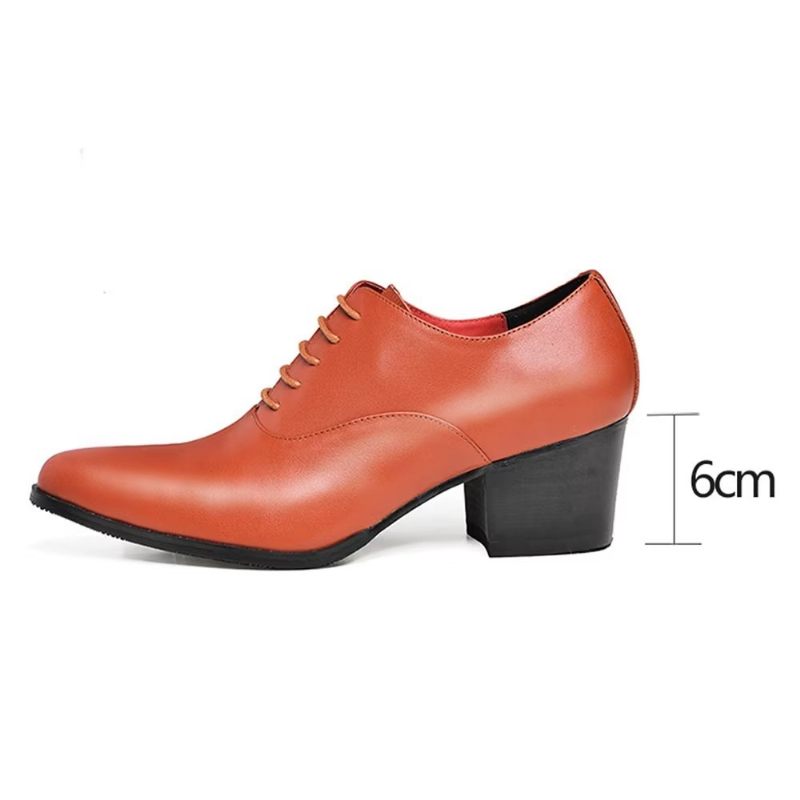 Formale Herrenschuhe Aus Leder Im Oxford-stil - Orange