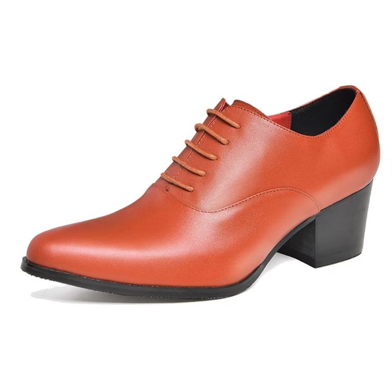 Formale Herrenschuhe Aus Leder Im Oxford-stil - Orange