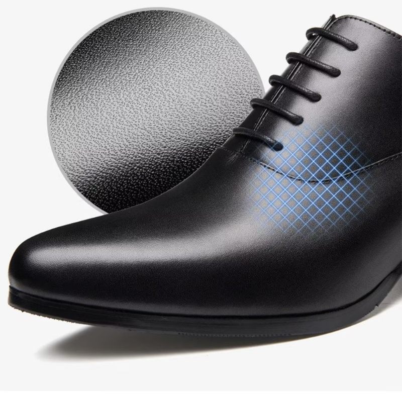 Formale Herrenschuhe Aus Raffiniertem Leder Mit Spitzer Zehenpartie Schicke Oxford-schuhe - Schwarz