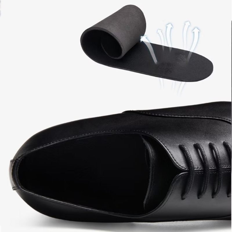 Formale Herrenschuhe Aus Raffiniertem Leder Mit Spitzer Zehenpartie Schicke Oxford-schuhe - Schwarz