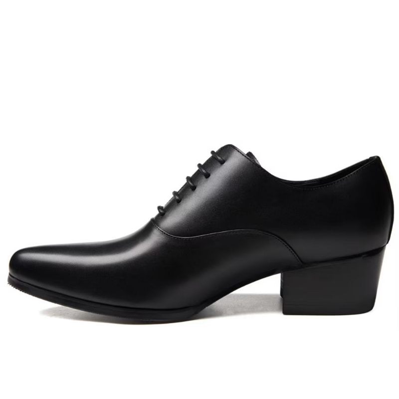 Formale Herrenschuhe Aus Raffiniertem Leder Mit Spitzer Zehenpartie Schicke Oxford-schuhe - Schwarz