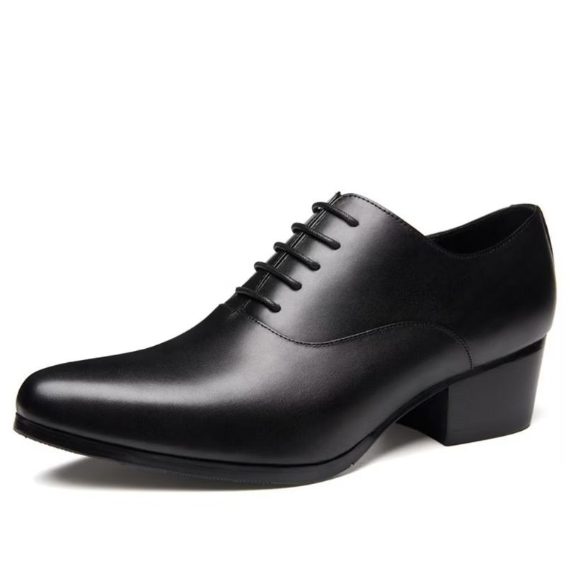 Formale Herrenschuhe Aus Raffiniertem Leder Mit Spitzer Zehenpartie Schicke Oxford-schuhe - Schwarz