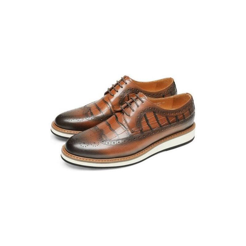 Formale Herrenschuhe Aus Rindsleder Designer-brogue-freizeitschuhe - Kaffee