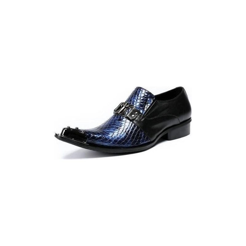 Formale Herrenschuhe Eleganza Oxfords Mit Spitzer Zehenpartie - Blau