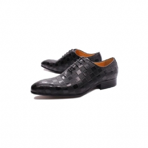 Formale Herrenschuhe Eleganza Plaid Oxford-schnürschuhe