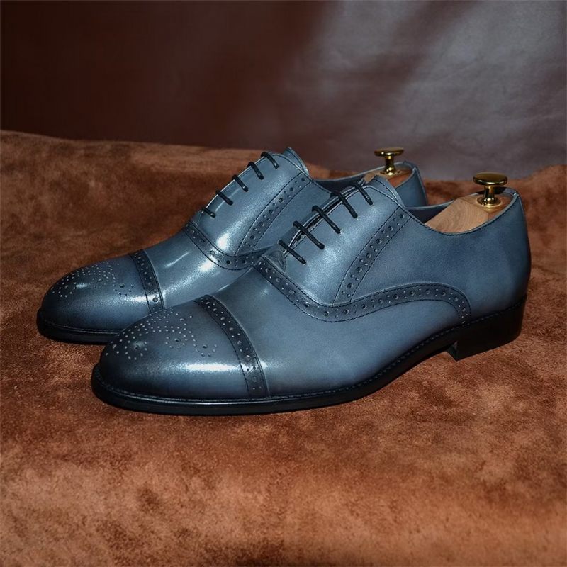 Formale Herrenschuhe Elite Urban Schnürschuhe Aus Leder - Blau