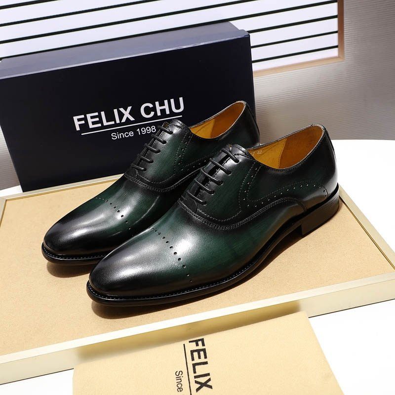 Formale Herrenschuhe Exotische Handbemalte Oxford-schuhe - Grün