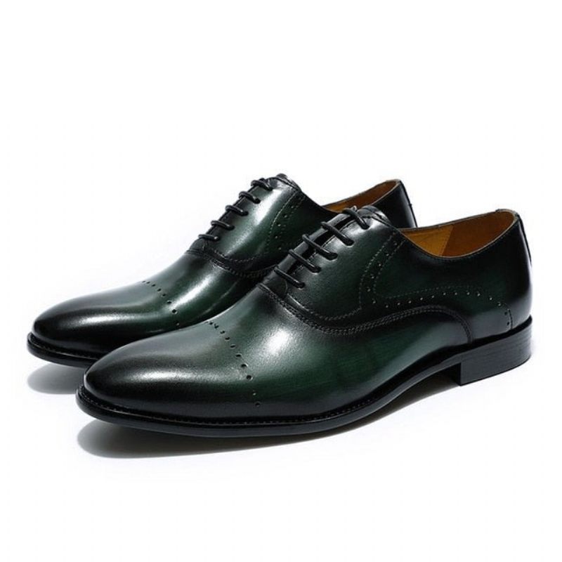 Formale Herrenschuhe Exotische Handbemalte Oxford-schuhe - Grün