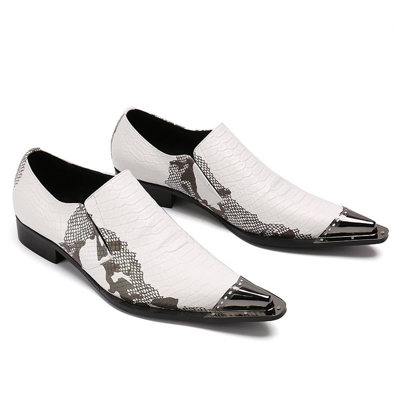 Formale Herrenschuhe Exotische Leder-loafer - Weiß