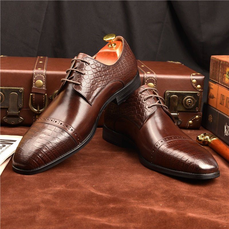 Formale Herrenschuhe Exotische Schnür-brogue-schuhe - Kaffee