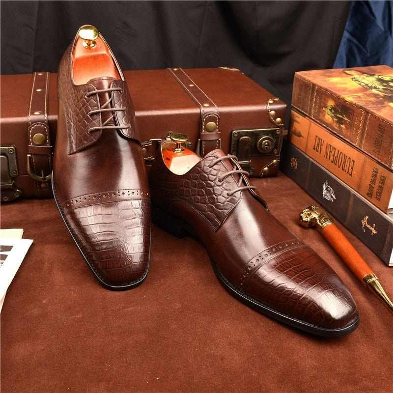 Formale Herrenschuhe Exotische Schnür-brogue-schuhe - Kaffee