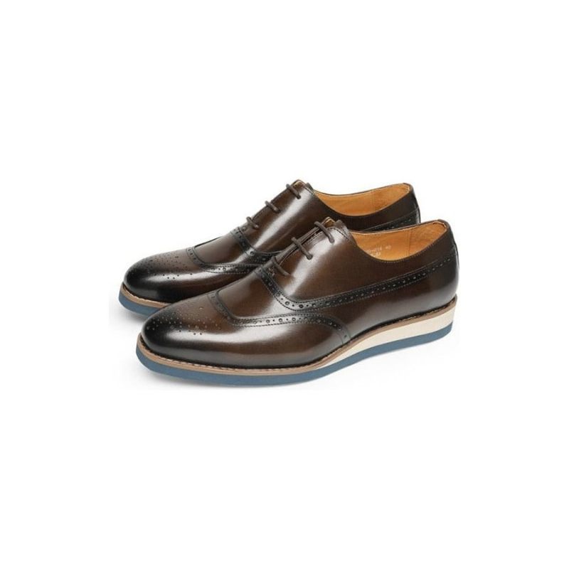 Formale Herrenschuhe Exotische Wingtip-plateauschuhe - Kaffee