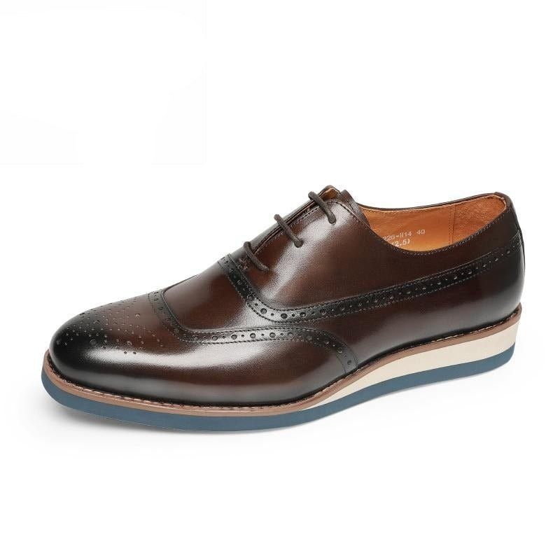 Formale Herrenschuhe Exotische Wingtip-plateauschuhe - Kaffee