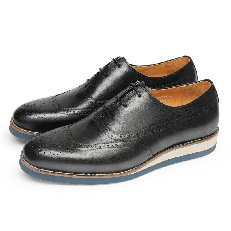 Formale Herrenschuhe Exotische Wingtip-plateauschuhe - Schwarz