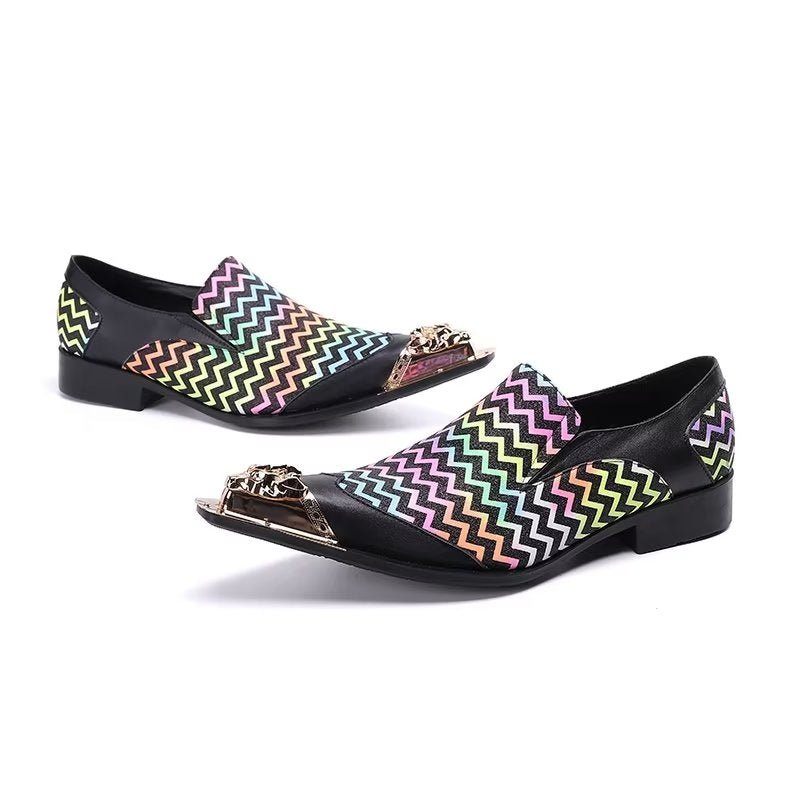 Formale Herrenschuhe Luxuriöse Slip-on-schuhe Aus Leder Mit Exotischer Prägung - Schwarz