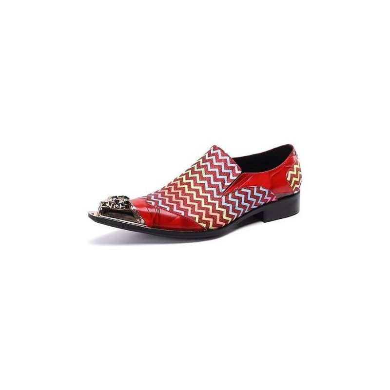 Formale Herrenschuhe Luxuriöse Slip-on-schuhe Aus Leder Mit Exotischer Prägung - Rot