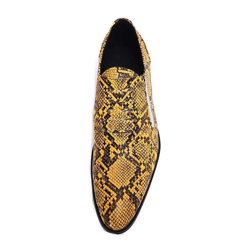 Formale Herrenschuhe Luxuriöse Slip-on-schuhe Mit Exotischem Muster - Gold