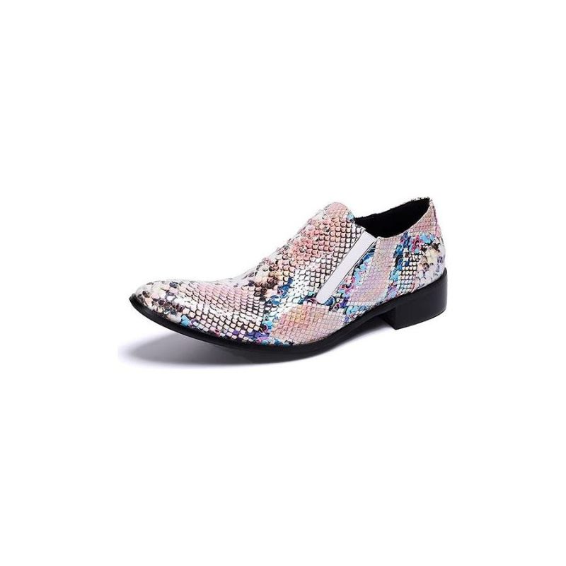 Formale Herrenschuhe Luxuriöse Slip-on-schuhe Mit Exotischem Muster - Rosa