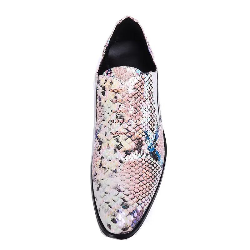 Formale Herrenschuhe Luxuriöse Slip-on-schuhe Mit Exotischem Muster - Rosa