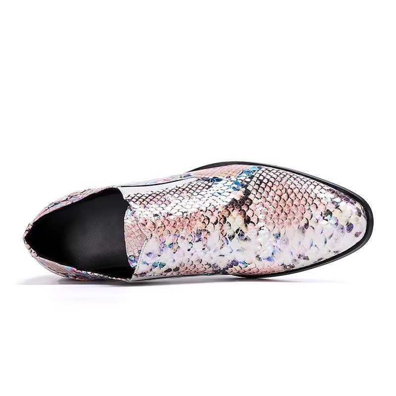 Formale Herrenschuhe Luxuriöse Slip-on-schuhe Mit Exotischem Muster - Rosa