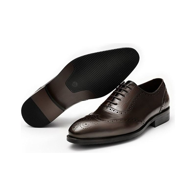 Formale Herrenschuhe Mit Exotischem Muster Und Brogue-kleiderschuhen Aus Spitze - Kaffee