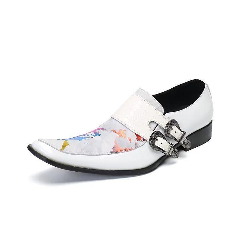 Formale Herrenschuhe Mit Exotischer Eleganz Und Monkstraps Aus Echtem Leder - Mehrfarbig