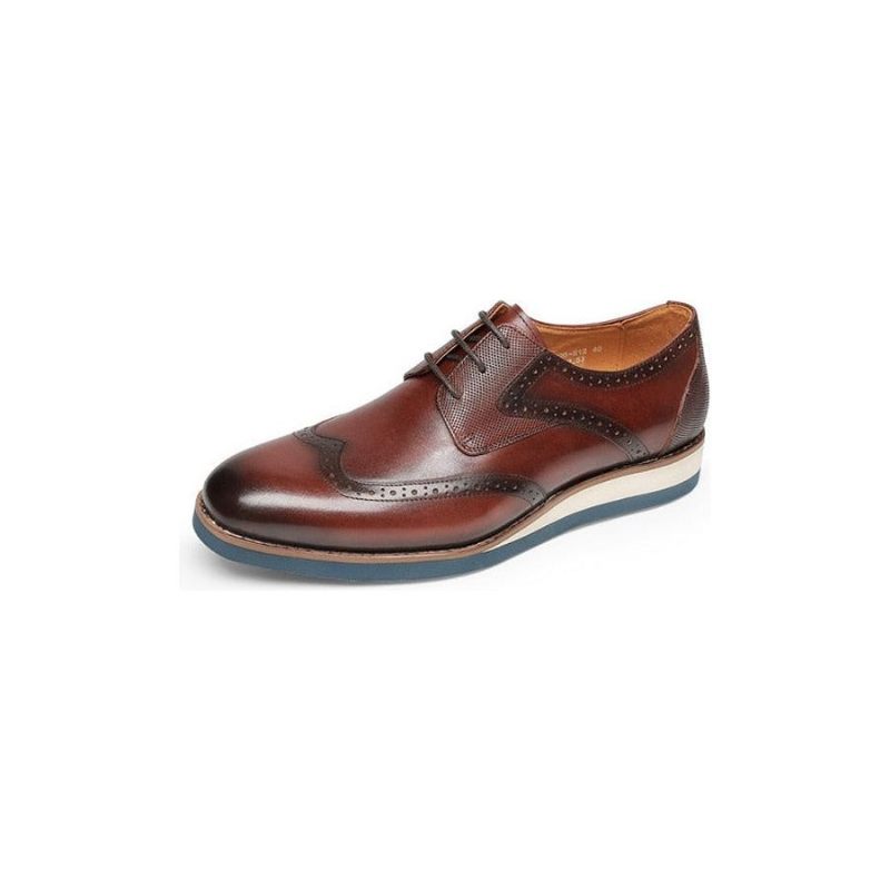 Formale Herrenschuhe Mit Exotischer Textur Und Wingtip-oxford-freizeitschuhen - Kaffee