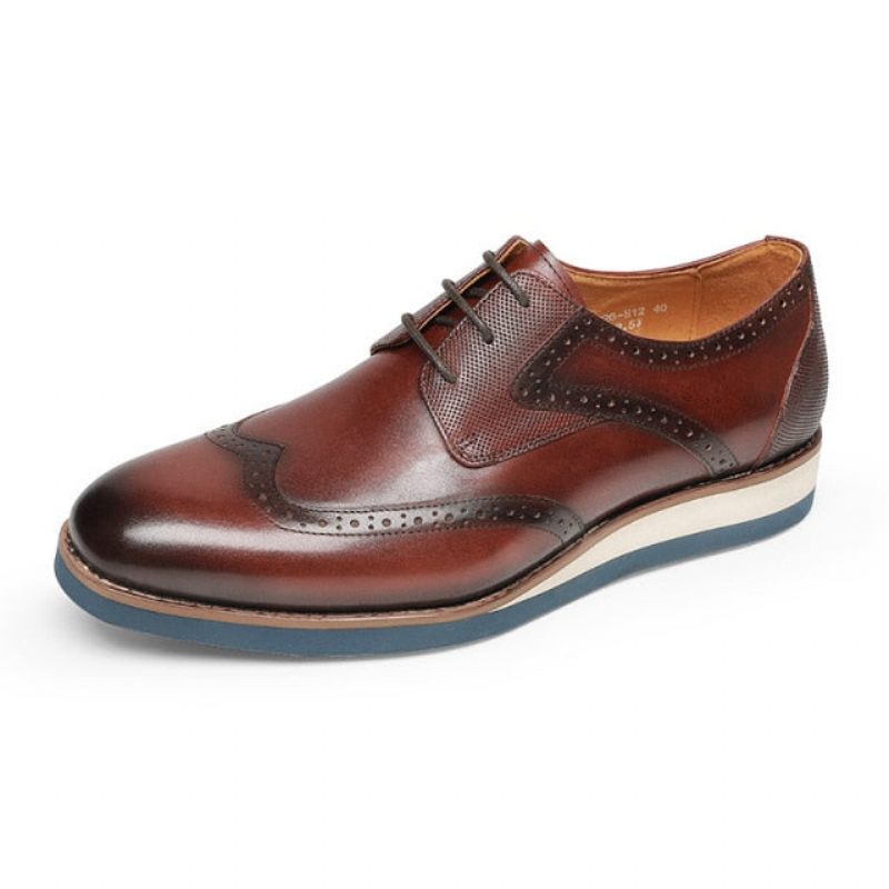 Formale Herrenschuhe Mit Exotischer Textur Und Wingtip-oxford-freizeitschuhen - Kaffee