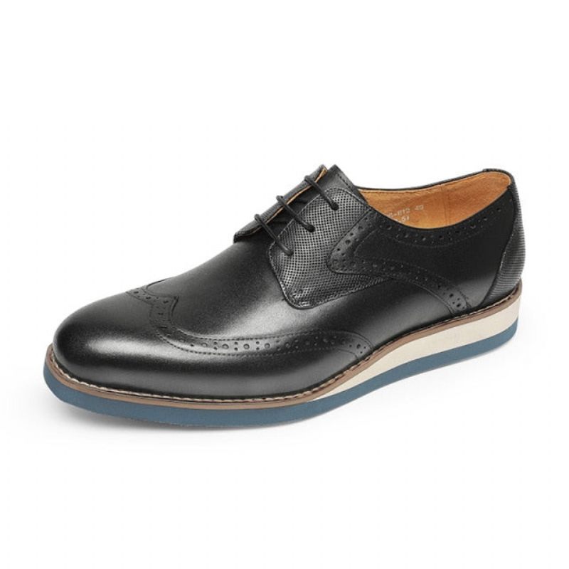 Formale Herrenschuhe Mit Exotischer Textur Und Wingtip-oxford-freizeitschuhen - Schwarz