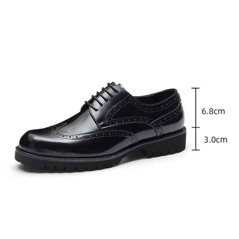 Formale Herrenschuhe Mit Geprägter Eleganz Und Brogue-schuhen - Schwarz