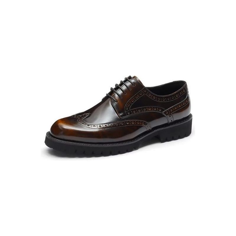 Formale Herrenschuhe Mit Geprägter Eleganz Und Brogue-schuhen - Kaffee