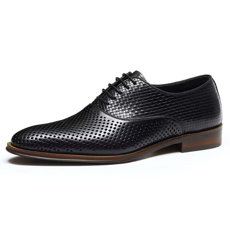 Formale Herrenschuhe Mit Geprägter Eleganz Und Exotischen Oxford-schuhen Runder Zehenpartie - Schwarz