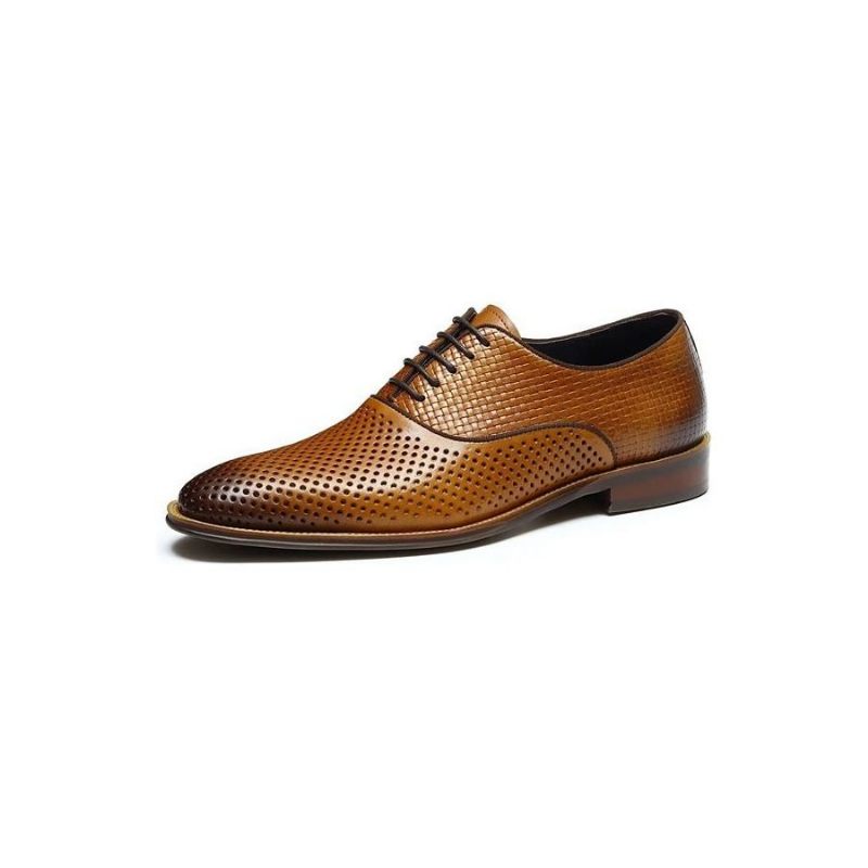 Formale Herrenschuhe Mit Geprägter Eleganz Und Exotischen Oxford-schuhen Runder Zehenpartie - Kaffee