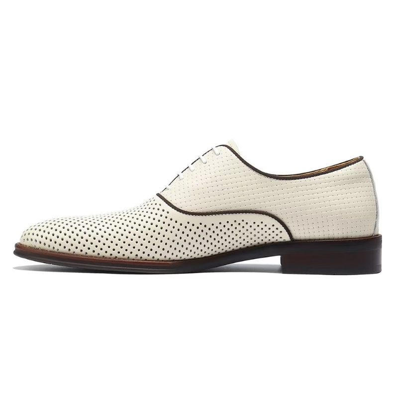 Formale Herrenschuhe Mit Geprägter Eleganz Und Exotischen Oxford-schuhen Runder Zehenpartie - Beige